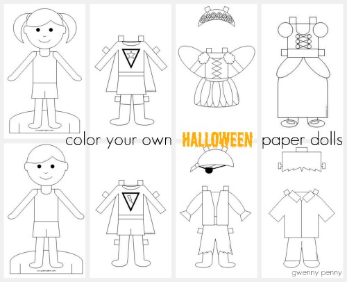 halloween paper dolls printable