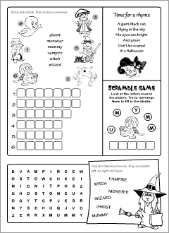 halloween printable worksheet