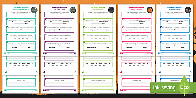 halloween sentences worksheet