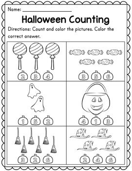 halloween themed preschool worksheet