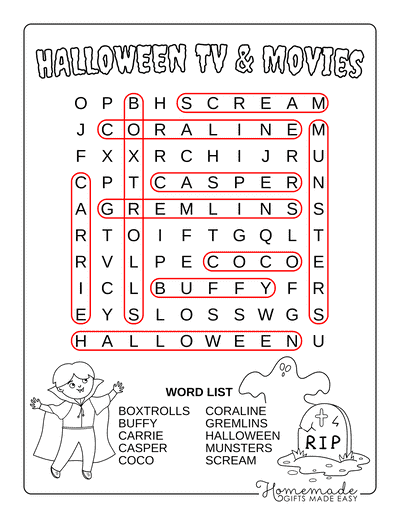 halloween word search worksheet