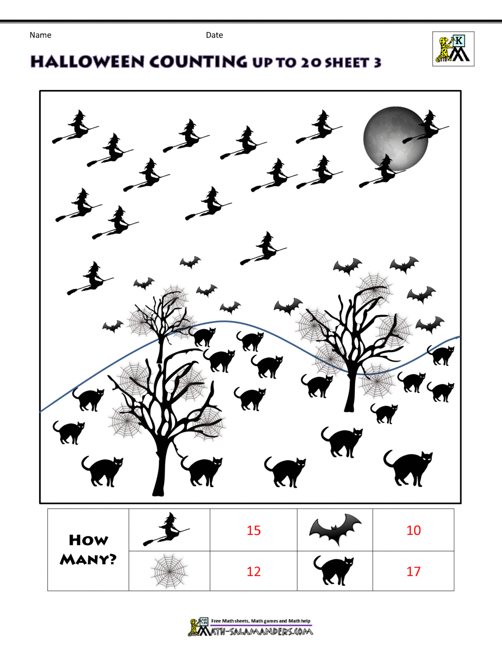 halloween worksheet 1st