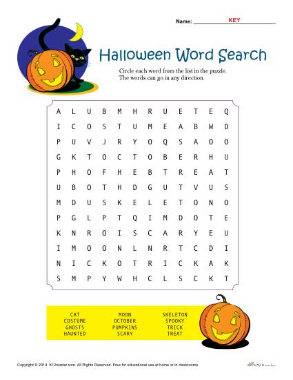 Halloween Worksheet | Word Search