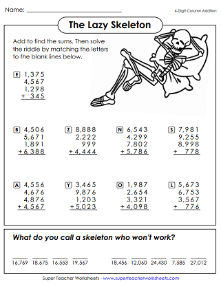 halloween worksheet 4th grade