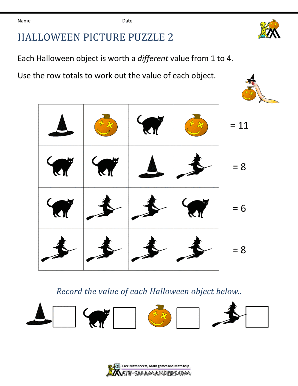halloween worksheet for 2nd grade