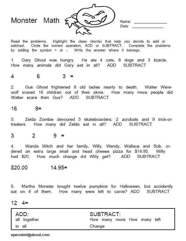 halloween worksheet for 5th grade