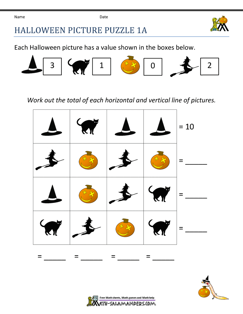 halloween worksheet for first grade