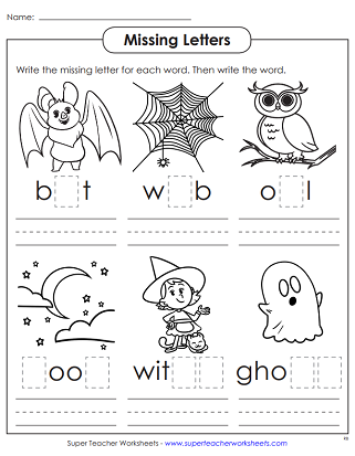 halloween worksheet for first grade