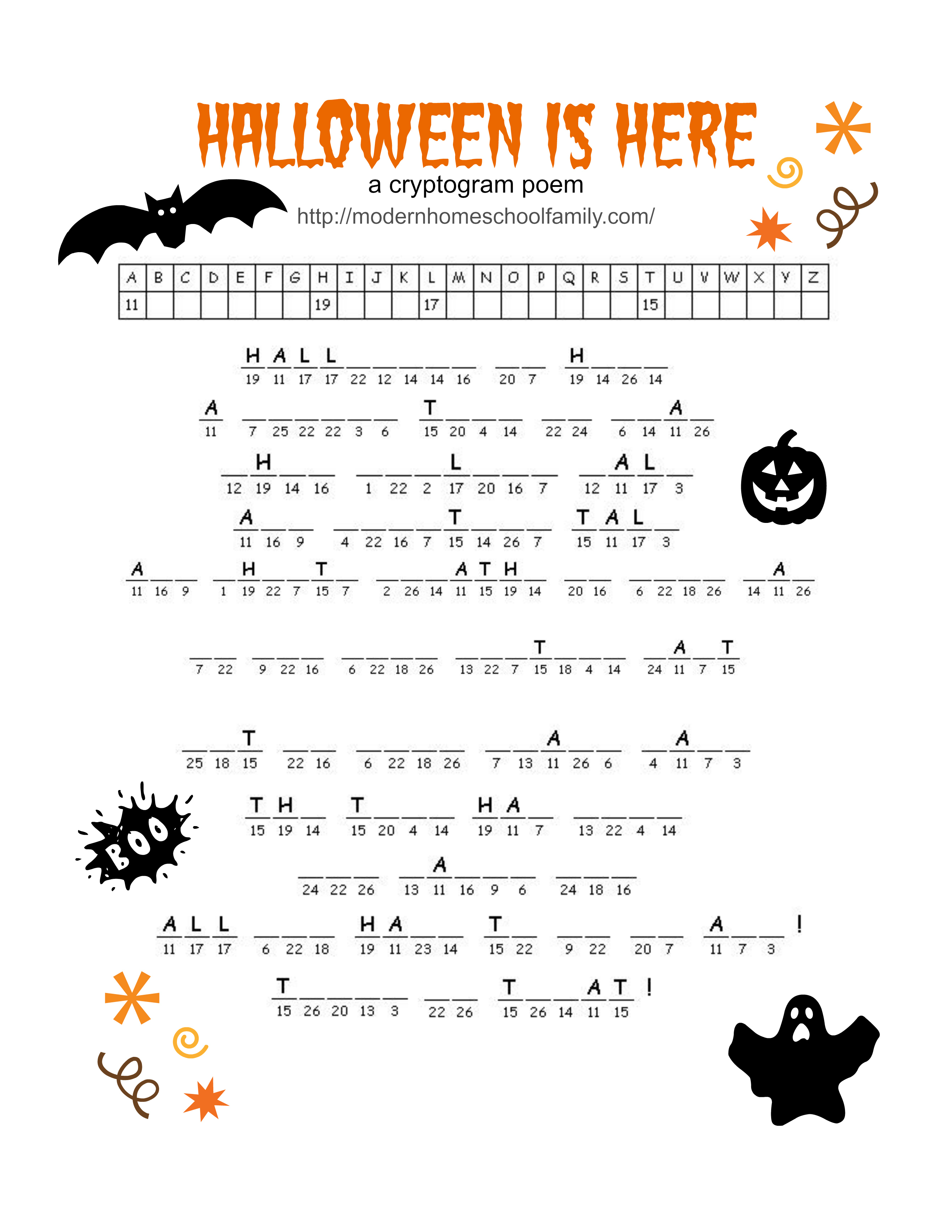 Free Printable Halloween Activity Sheets for Elementary Grades ...