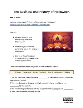 halloween worksheet for teens
