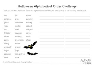 Printable Halloween Worksheets for Kids