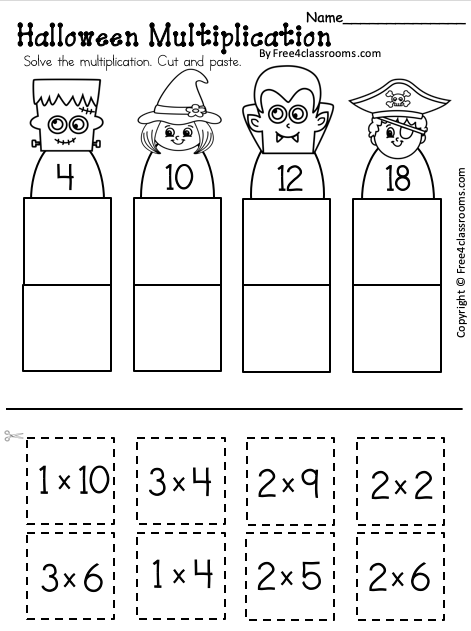 Free Halloween Multiplication Up to 3s Worksheet - Free ...