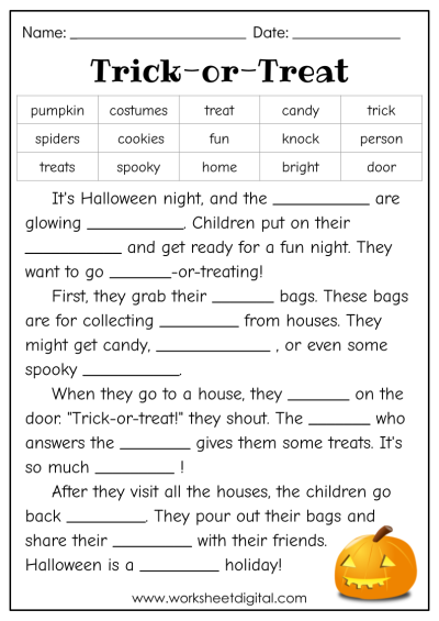 Halloween - Worksheet Digital