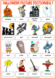 Halloween ESL Vocabulary Worksheets