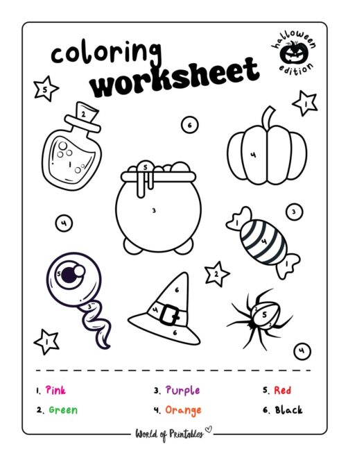 haloween worksheet