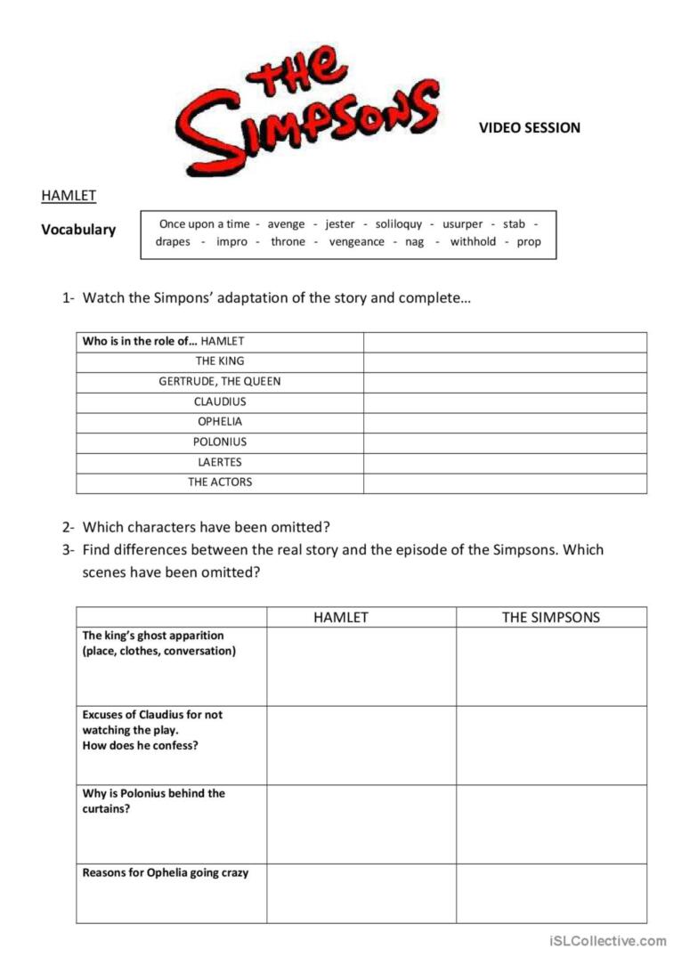 hamlet and macbeth video or movi…: English ESL worksheets pdf &  doc