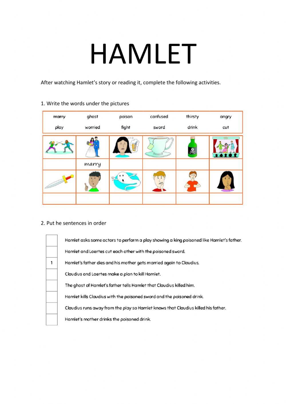 Hamlet interactive worksheet Live Worksheets Worksheets Library