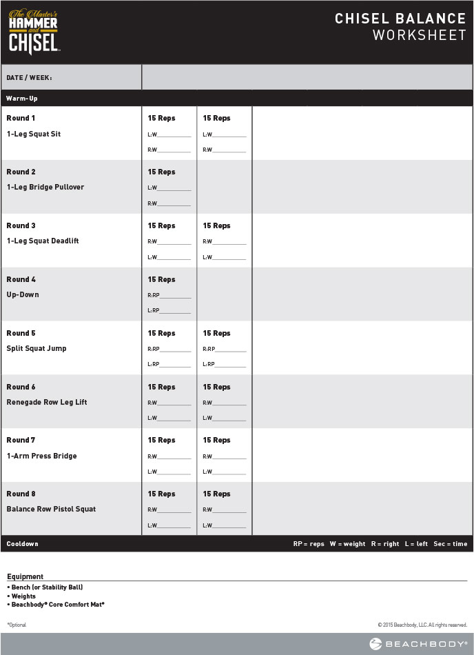 hammer and chisel beachbody worksheet