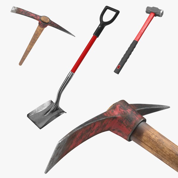 Spitzhacke Schaufel und Hammer Sammlung 3D-Modell - TurboSquid 1340189