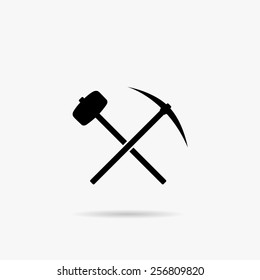 Simple Icon Pick-axe Hammer Stock Vector (Royalty Free) 256809820 ...