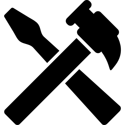 Hammer and screwdriver tools cross icon