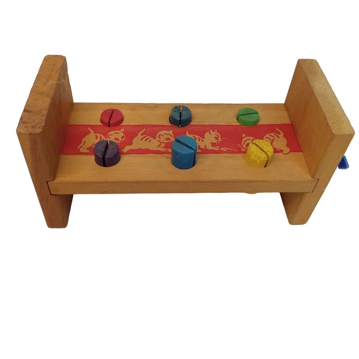 American Teach N Fun Vintage Wooden Toy Hammer &  Workbench Kitties ...