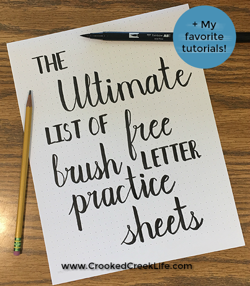 The Ultimate List of Free Brush Letter Practice Sheets • Crooked ...