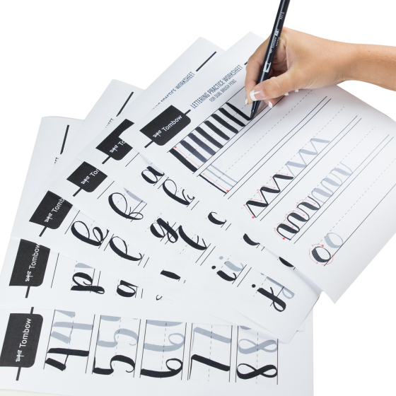 Dual Brush Pen Lettering Practice Worksheets | Free Download