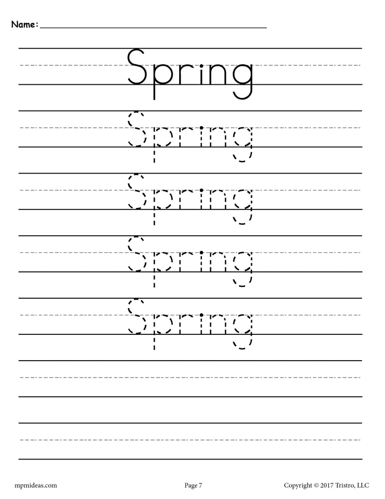 10 Handwriting Worksheets - Seasons and Holidays!