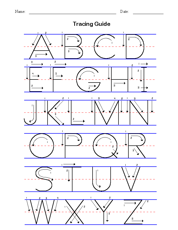 handwriting alphabet worksheet