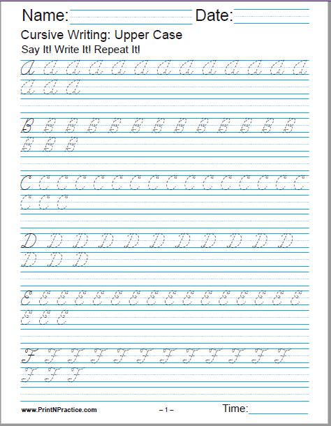 handwriting alphabet worksheet