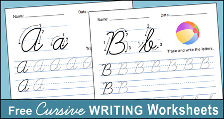 Printable Cursive Handwriting Worksheets (Practice Letters) - DIY ...