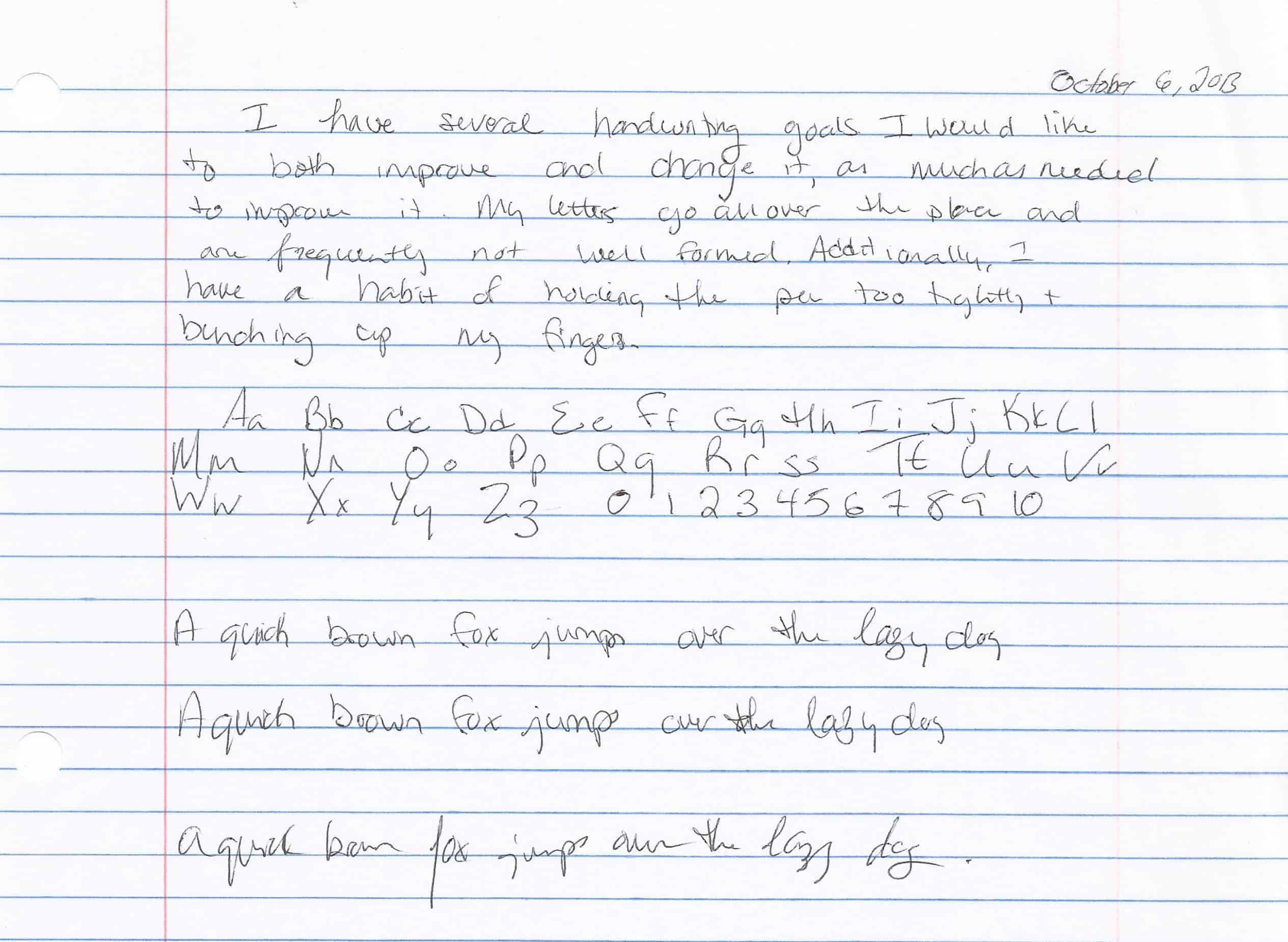 handwriting exercises for adults