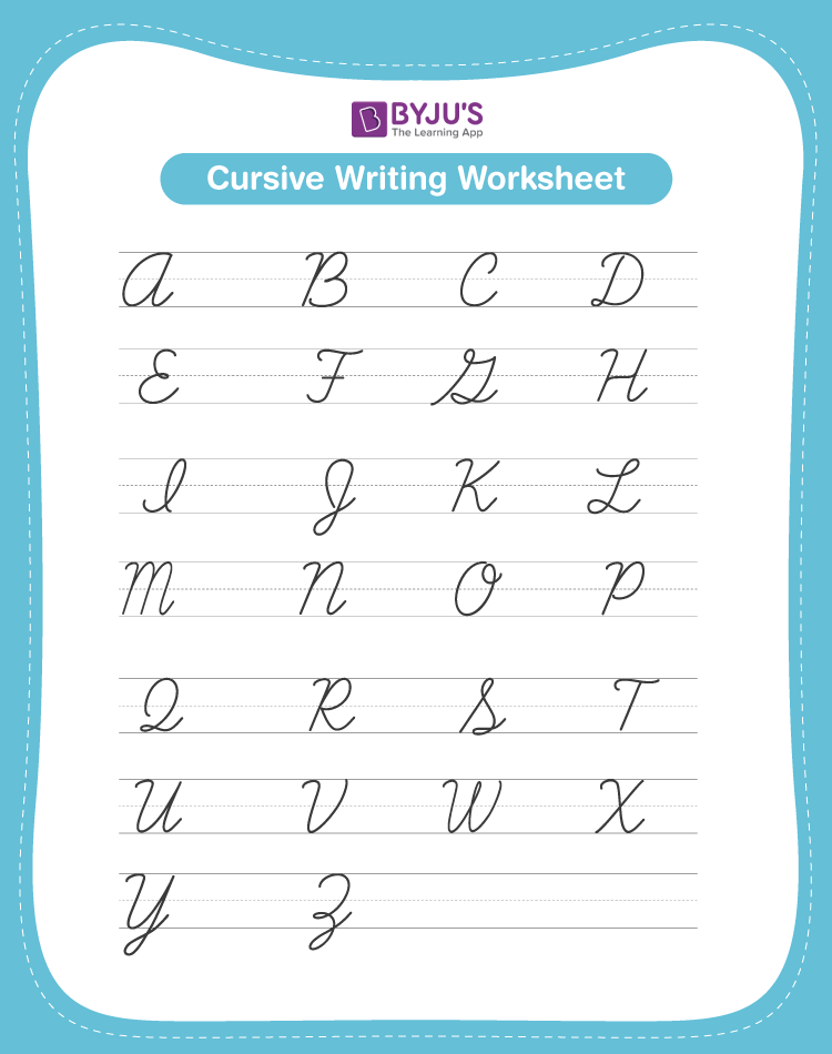 Cursive Letter A to Z | Free Cursive Writing A to Z Capital and ...