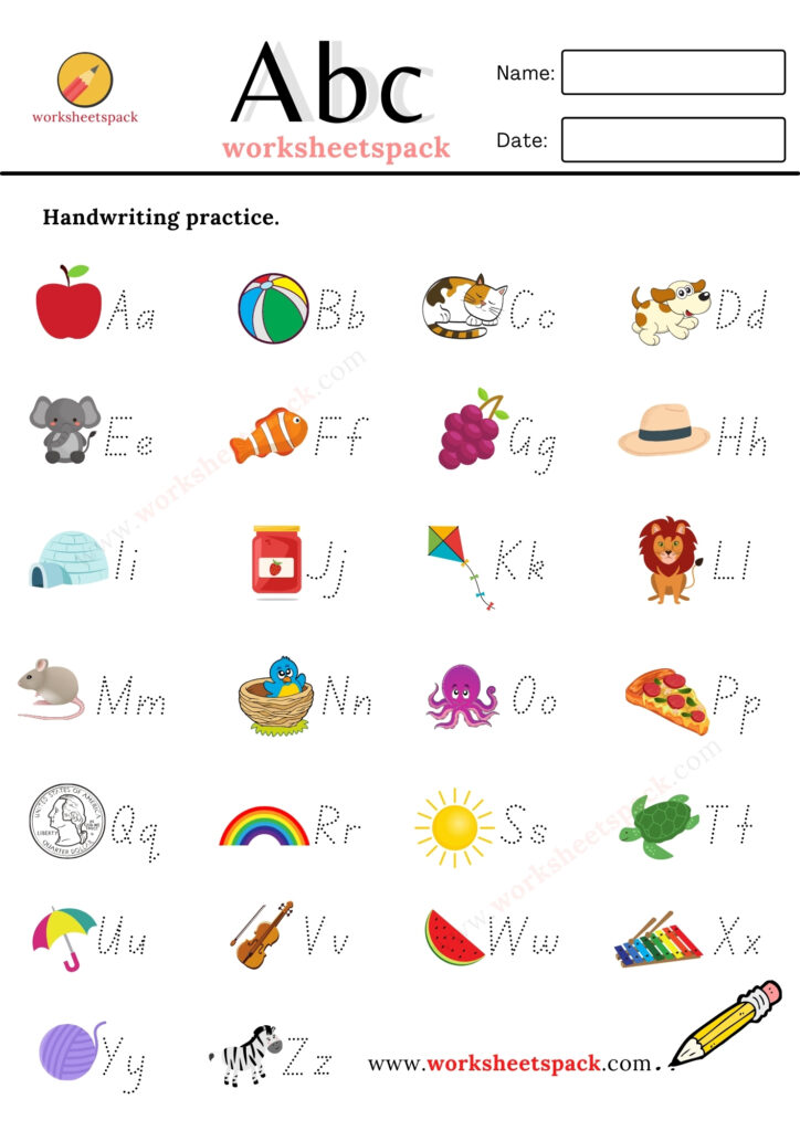 handwriting letter worksheet