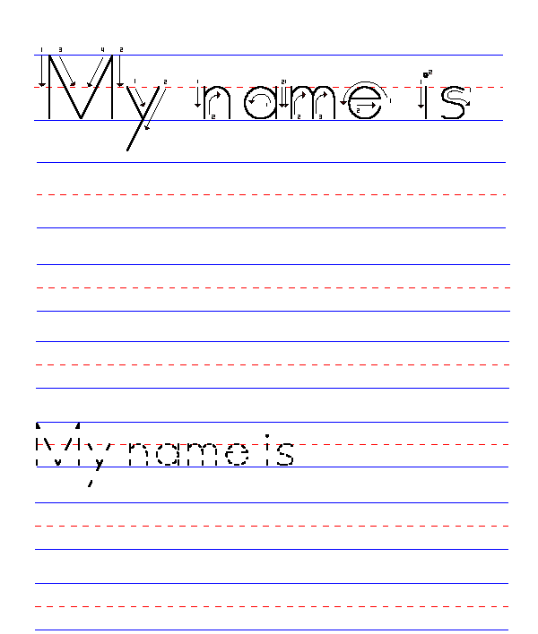 Basic Handwriting for Kids - Manuscript Names - Male (Non ...