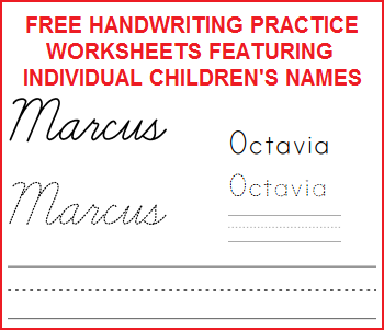 Free Handwriting Worksheets with Childs Name | Student Handouts
