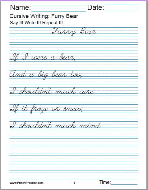 50+ Cursive Writing Worksheets ⭐ Alphabet Letters, Sentences ...