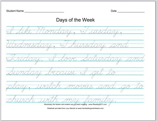 handwriting practice paragraph worksheet