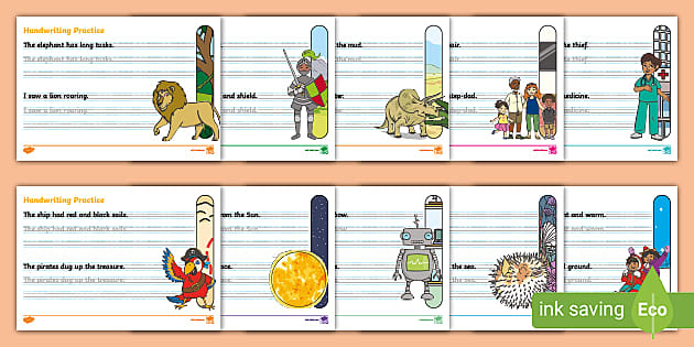 handwriting practice sentences
