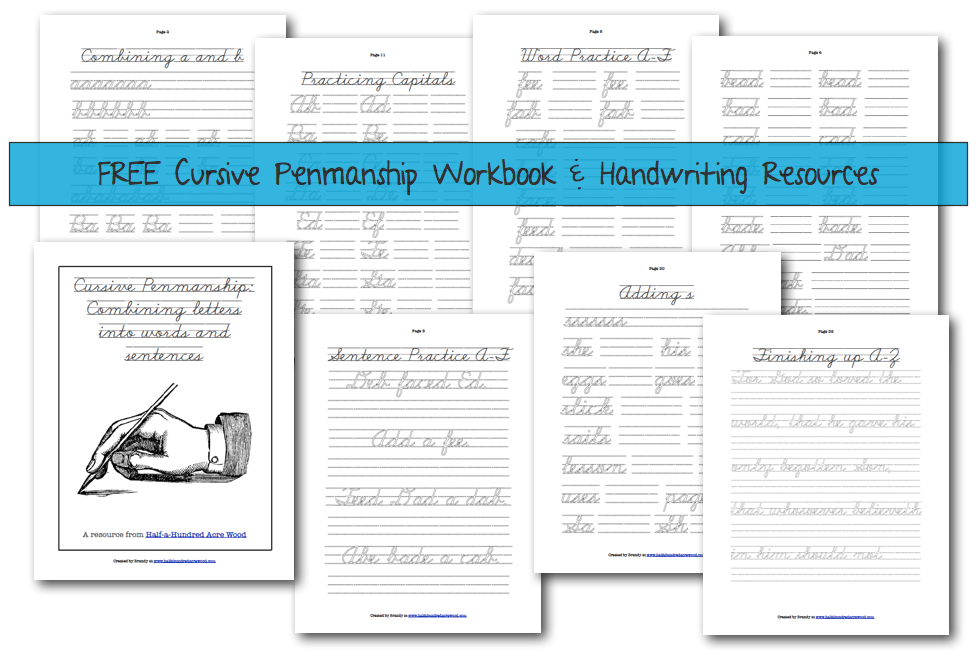 Free Handwriting Resources : Half a Hundred Acre Wood