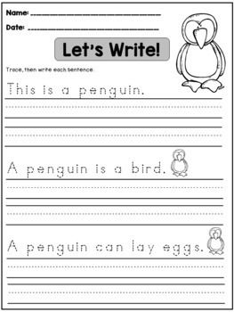 Winter Sentence Handwriting Practice | Tracing and Writing ...