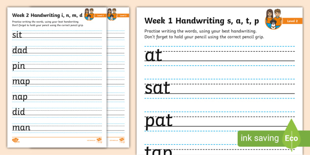 handwriting skills worksheet