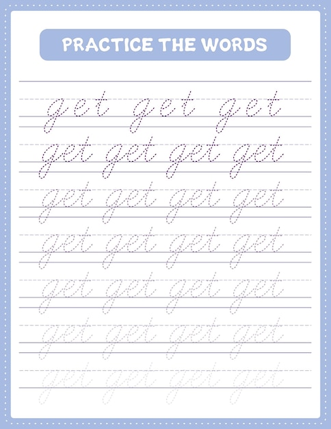 Premium Vector | English cursive word tracing handwriting practice ...