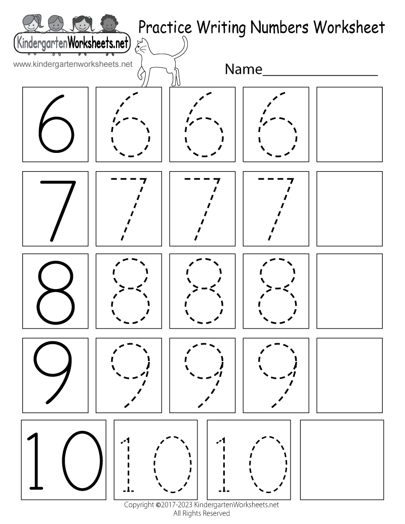 handwriting worksheet for kindergarten pdf
