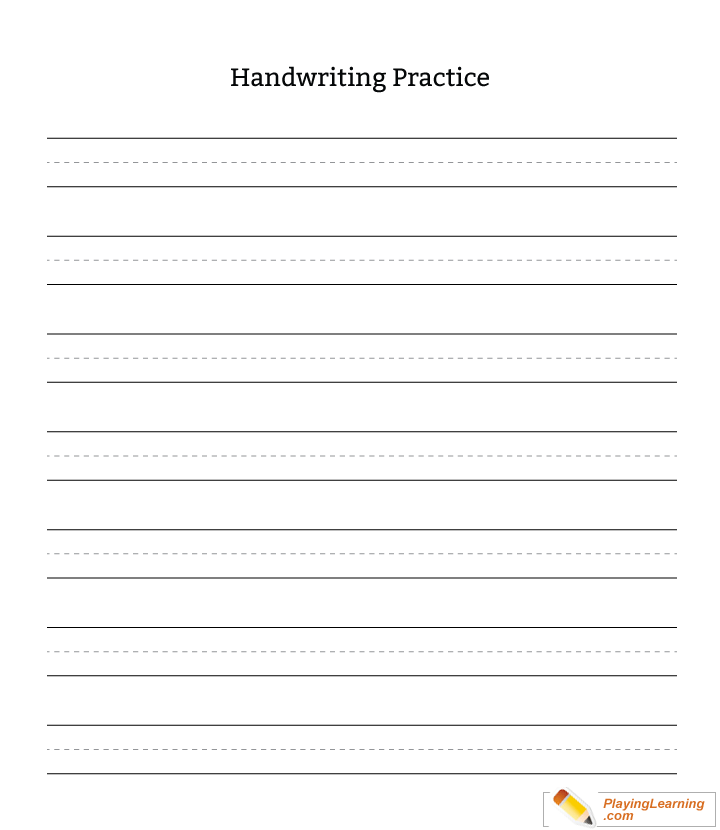 Kindergarten Handwriting Practice Blank Sheet | Free Kindergarten ...