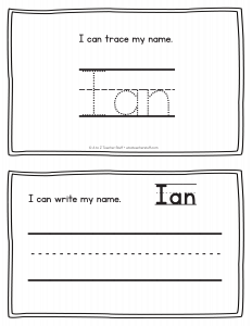 Ian - Name Printables for Handwriting Practice | A to Z Teacher ...