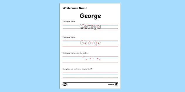 handwriting worksheet for names