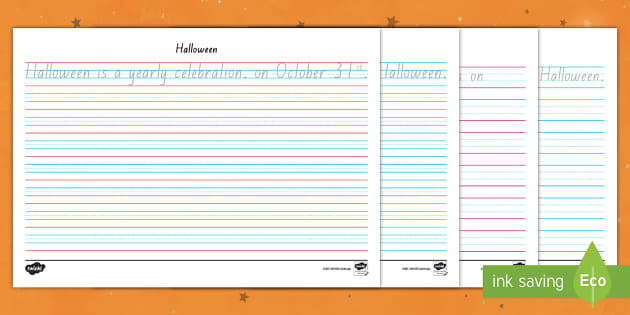Year 3 Halloween Handwriting Practice Worksheet Activity