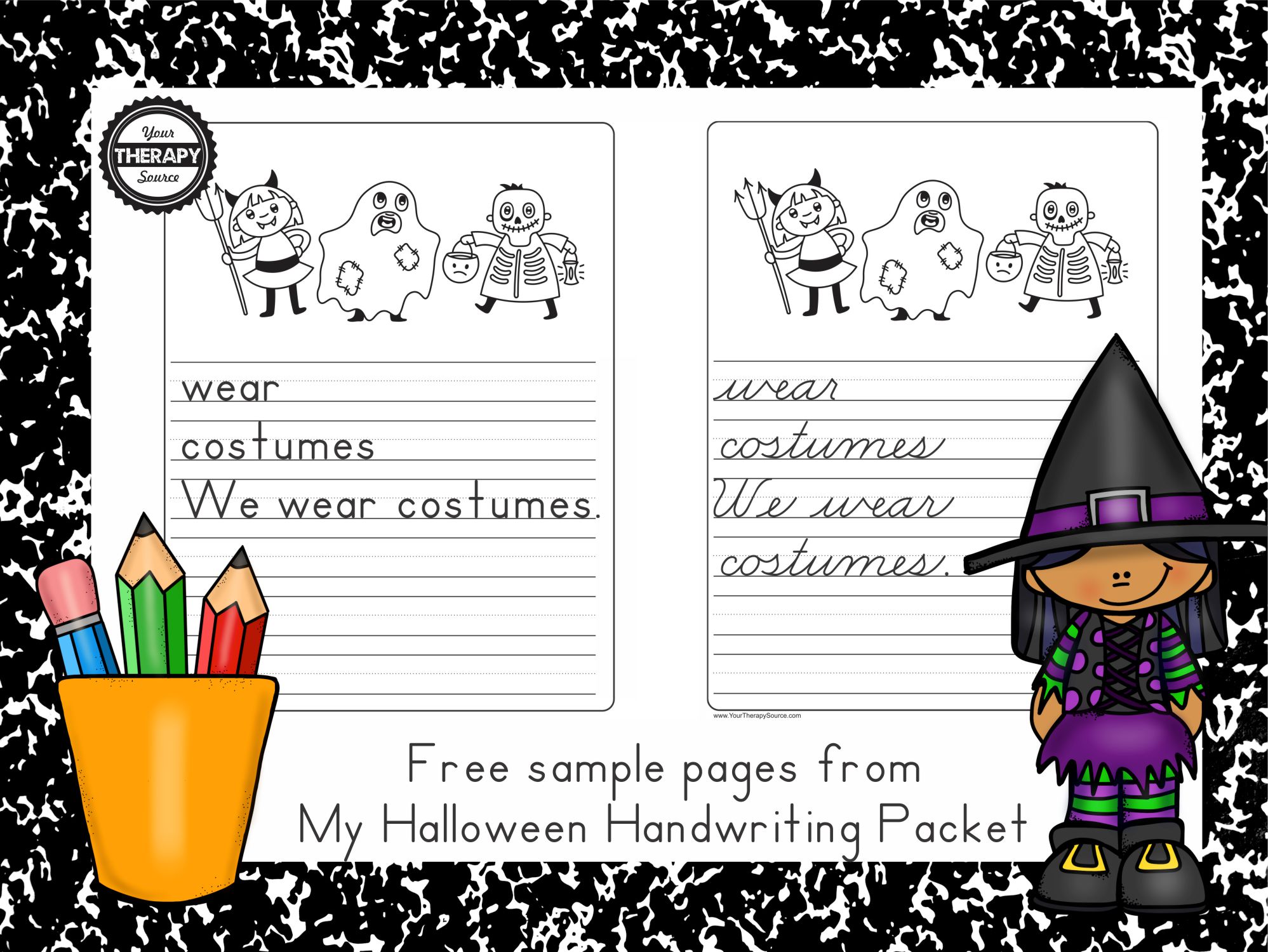 handwriting worksheet halloween